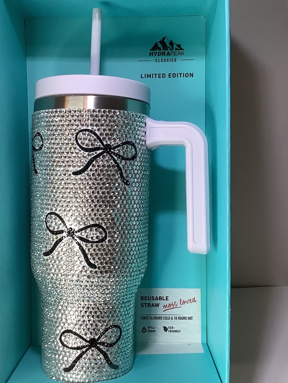Hydrapeak Voyager 40 oz Rhinestone Bling Bow Tumbler New